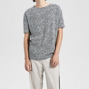 Theory Jacquard Palm Box Tee Mens Large Casual Classic Quiet Luxury Weekend